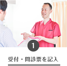 受付・問診票を記入